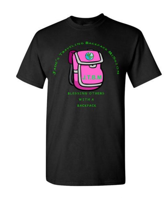 Jade’s Traveling Backpack Mission T-Shirt Designed by Uncle Rickey